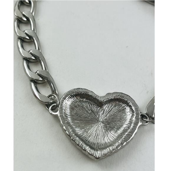 Dolls Kill Delia's Necklace Silver Tone Heavy Cuban Link 90's Y2K Retro Choker R - Picture 8 of 12